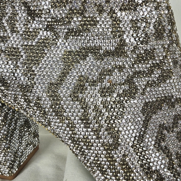 Betsey Johnson Cady 8 Rhinestone Zebra Cheetah Boots - Picture 4 of 16